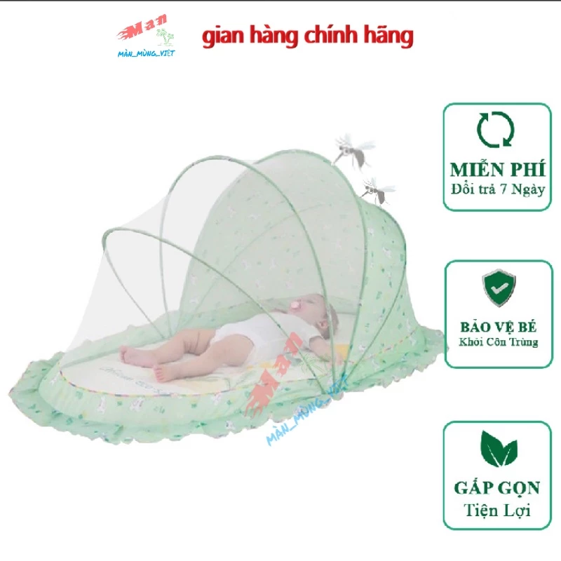 Màn chụp xếp gọn cho bé sơ sinh cao cấp mùng xếp thông minh