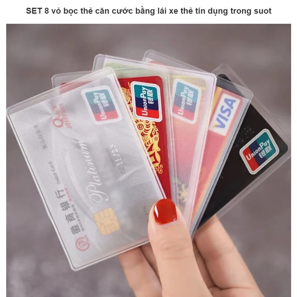 [SALE] Vỏ Bọc Thẻ Trong Suốt, Túi Đựng Thẻ Căn Cước Công Dân, Thẻ ATM, Thẻ Ngân Hàng, Bằng Lái Xe, Bao Bọc Thẻ Đa Năng