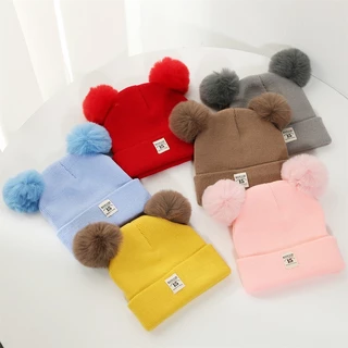 Mũ len dày dặn nhiều màu xinh cho bé mùa thu đông -MU38