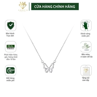 Dây chuyền bạc Ý s925 cánh bu ớm nạm đá cao cấp D9189 - AROCH JEWELRY