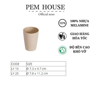 Ly Nhựa Melamine Màu Nâu - LY10