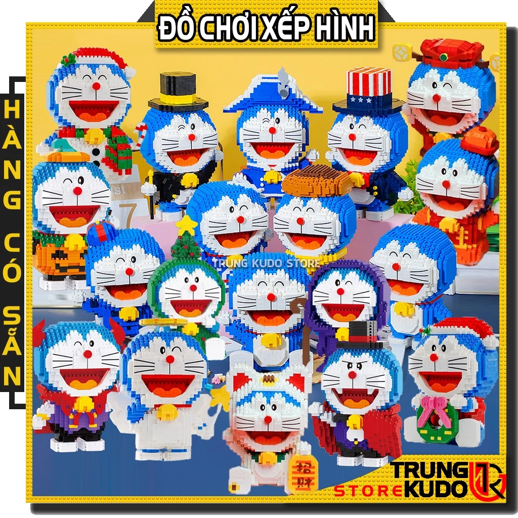 Mô hình Doremon dạng Đồ chơi xếp hình Doraemon nhiều mẫu dùng làm quà tặng, đồ decor