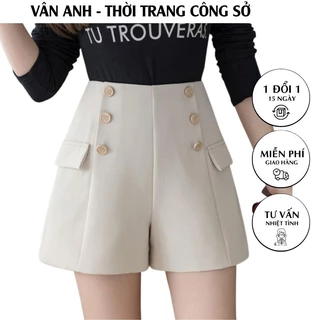 Quần short nữ lưng cao phối nút, mẫu mới VannhShop Ms Short 1