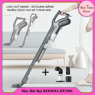 Máy Hút Bụi Cầm Tay DEERMA DX700S, công nghệ lốc xoáy với 3 đầu hút, công suất 600W, bảo hành 12 tháng