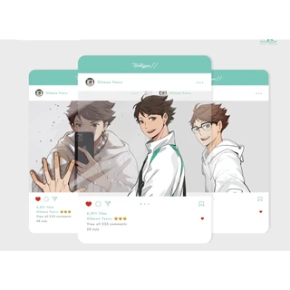 Thẻ nhựa/card Instagram 105x148mm Oikawa nhân vật anime Haikyuu