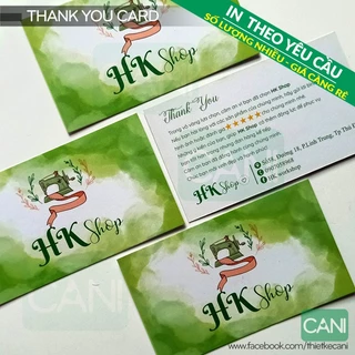 500c In theo yêu cầu Card thank you Nailbox Thiệp cảm ơn  Phiếu quà tặng Giảm giá Thẻ liệu trình Nail box