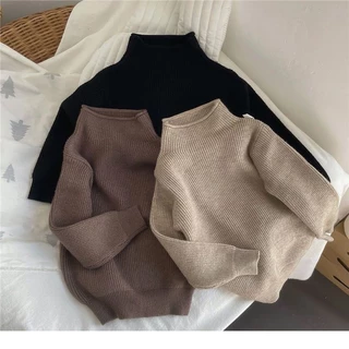 Quần áo trẻ em Áo Sweater Màu Trơn Mềm Mại Thân Thiện Với Da Thời Trang Thu Đông Hàn Quốc Dành Cho Trẻ bodysuit cho bé đồ bộ bé gái đồ bé trai