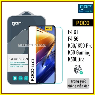 Kính Cường Lực Gor Redmi K50/ K50 Pro/ K50 Gaming/ K50 Ultra, Poco F4 5G/ F4 GT Trong Suốt Không Viền Đen - Hãng GOR