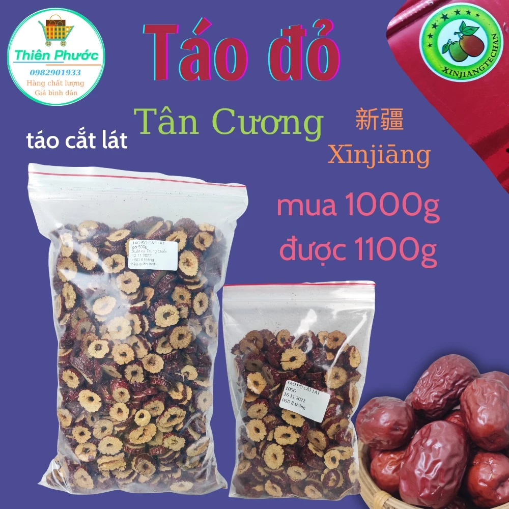 táo đỏ sấy cắt lát - 1kg tặng 100g chỉ 99k