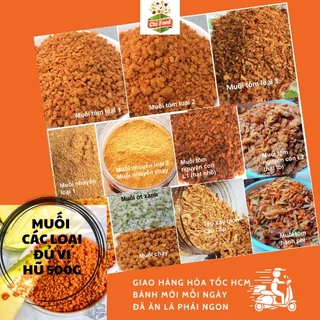 Muối Tôm Tây Ninh Hũ 500GR! Muối Tôm Muối Ớt Muối Chay Muối Nhuyễn Các Loại! Đặc Sản Thơm Ngon