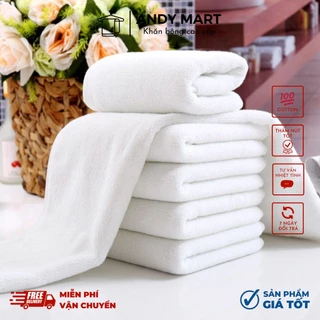 Khăn tắm trắng khách sạn 320gr 65x130cm sợi cotton mềm mại, thấm hút tốt, không nhớt