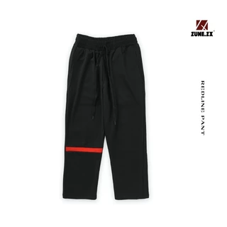 Quần suông basic unisex Zune.zx đen trơn lưng chun co dãn, Redline pants