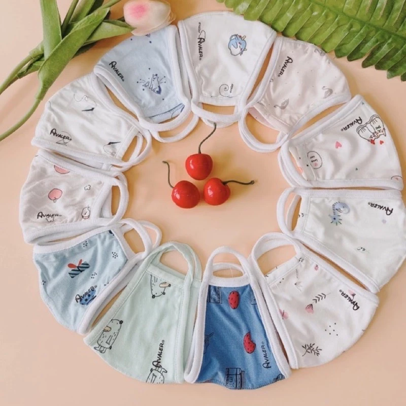 [ Avaler chính hãng set 2 khẩu trang cho bé 4m-2y chất liệu sợi tre siêu mát Avaler