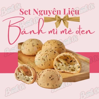 Set nguyên liệu làm Bánh Mì Mè Đen Hàn Quốc, Bột Bánh Mì Mè Đen Hàn Quốc, bánh mì mochi , bột cona