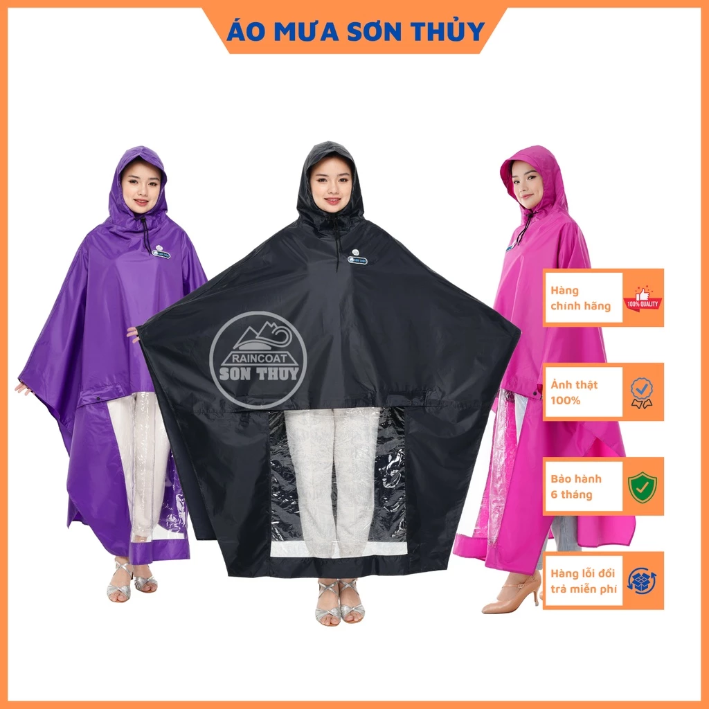 Áo mưa choàng Sơn Thủy - áo mưa vải dù siêu nhẹ, chống rách, trượt nước cực tốt K8 ST1