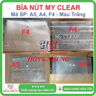 [SÉT] COMBO 5 BÌA NÚT My Clear A5 / A4 / F4, màu trắng, giúp bảo vệ giấy tờ của bạn không bị hư hỏng.