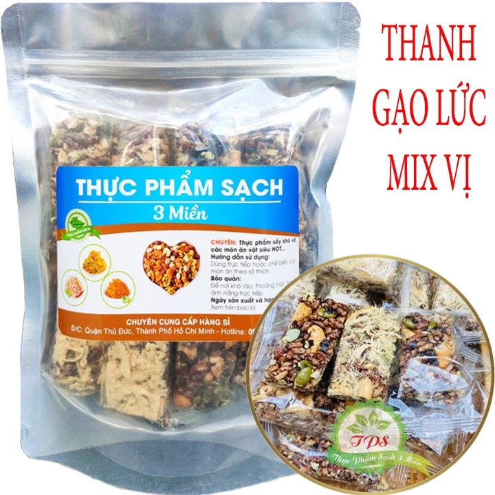 Thanh cơm gạo lứt mix đủ vị - chà bông - siêu hạt - ngũ cốc - rong biển ăn vặt giảm cân hiệu quả TPS 250g