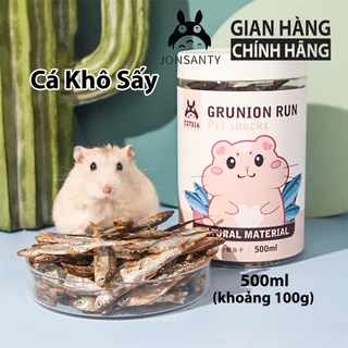 Cá khô cho chuột hamster, Nhím, hộp 500ml cung cấp thêm protein chất béo giúp xương chắc khỏe, vỗ béo, sáng mắt