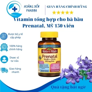 Vitamin tổng hợp cho bà bầu Prenatal Multi DHA Của Mỹ, 150 viên-cân bằng dinh dưỡng cho cả mẹ và bé-Hoàng Yến Pharma