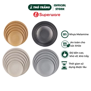 Dĩa nhựa Melamine nhám tròn Srithai Superware đa dạng mẫu mã, màu sắc