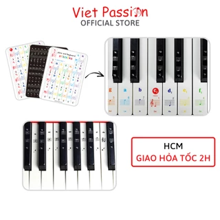 Sticker dán nốt bàn phím đàn piano organ Decal đánh dấu vị trí note nhạc dùng cho các phím đàn 88 76 61 54 36vietpassion