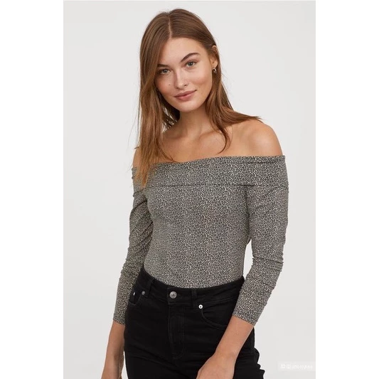 H&M Đức - Áo thun thun lạnh hở vai họa tiết hoa kiểu auth new tag cao cấp chính hãng có sẵn sale 0675139002 HM
