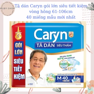 [TẶNG KHĂN ƯỚ]Tã Dán Người Lớn Caryn Siêu Thấm Size M - 40 Miếng Gói Siêu Tiết Kiệm vòng bụng 61-106