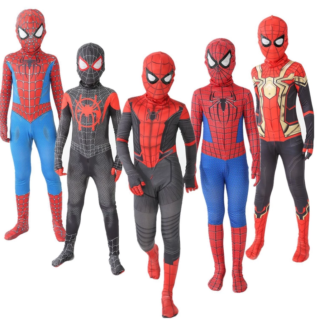 Bộ đồ liền thân người nhện Halloween trang phục người nhện cho bé 9 tuổi Bộ đồ phù hợp cho trẻ em và người lớn