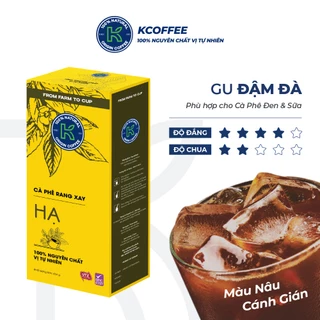 Cà phê rang xay Robusta Arabica Hạ 454G/hộp thương hiệu K Coffee