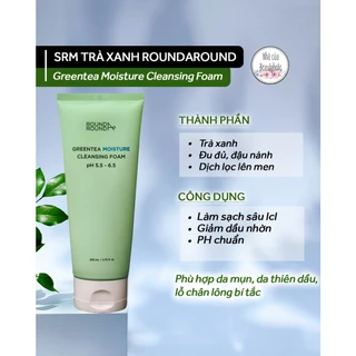 Sữa rửa mặt ROUNDAROUND GREENTEA MOISTURE CLEANSING FOAM