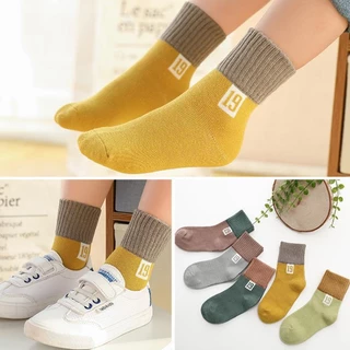 Set 5 Đôi Tất Cotton Mềm Mại Nhiều Màu Sắc Thời Trang Thu Đông Cho Bé 0-5 Tuổi