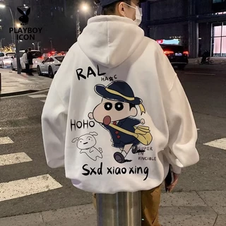 Áo Hoodie Tay Dài In Họa Tiết Hoạt Hình Phong Cách hip hop Đường Phố Hàn Quốc Cho Nam Và Nữ