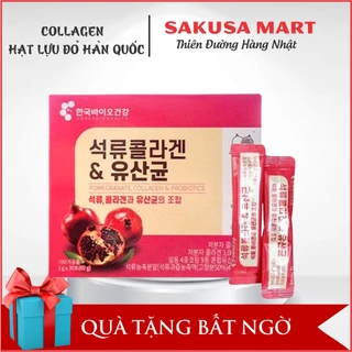 (Date t7/2025) Collagen Lựu Đỏ Hàn Quốc Hộp 30 Gói đẹp da thải độc gan mờ nám tăng đàn hồi săn chắc da