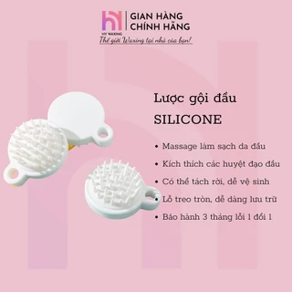 [CHE TÊN] Lược Gội Đầu Silicone Gai Tròn Massage Giảm Stress, Giảm Rụng Tóc HY WAXING 10724