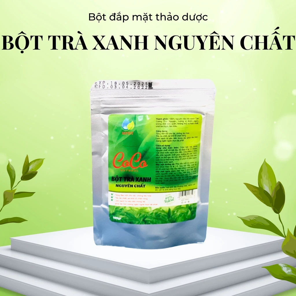 500gr Bột trà xanh đắp mặt nạ,đẹp da giảm mụn mờ thâm, kiềm dầu