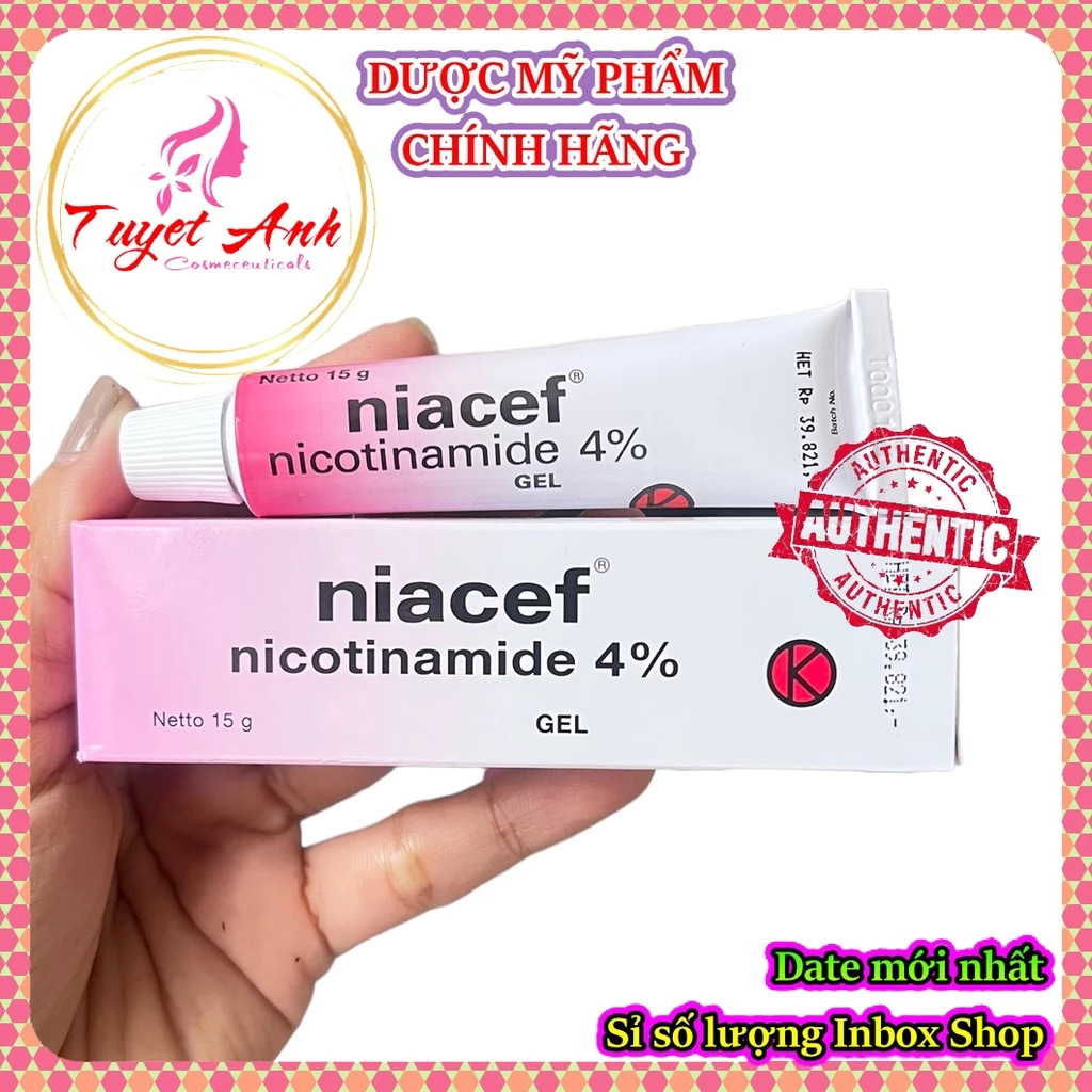 Niacef 4% - Gel dưỡng giảm mụn làm trắng, kiểm soát dầu