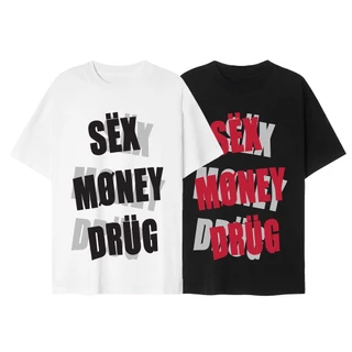 [RẺ VÔ ĐỊCH] Áo thun tay lỡ nam nữ chữ Sex Money Drug siêu hot