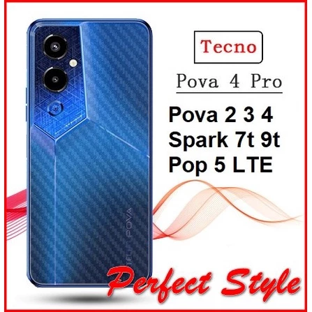 Dán carbon mặt lưng Tecno Pova 2 Pova 3 4 5 pro spark 7 7T Spark 6 go Spack 8c Pop 5 LTE Spark 9T camon 19 pro