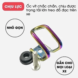 Móc Treo Đồ TiTan  7 màu Gắn Xe máy , Xe Điện Tặng Kèm Ốc Bắt