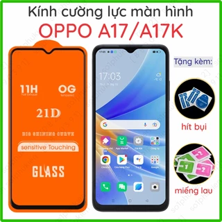 Kính cường lực Oppo A17 / A17K full màn hình, full keo