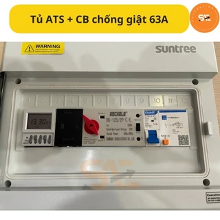 Tủ ATS 2P-100A kèm aptomat chống giật 63A tự động chuyển nguồn 15 ngày mỗi nguồn A và B