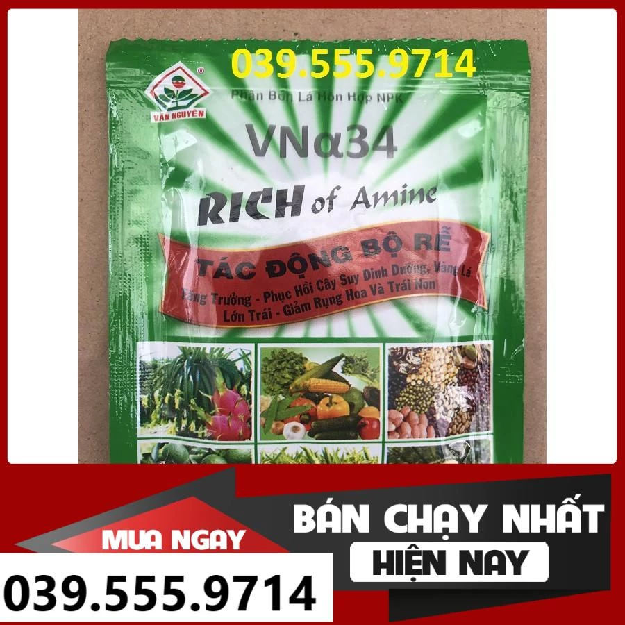 5 GÓI PHÂN BÓN LÁ RICH OF AMINE  GIẢM RỤNG HOA QUẢ