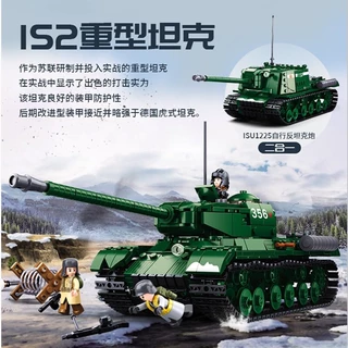 Đồ Chơi Lego Lắp Ráp Xe Tăng Little Luban IS2 Heavy Tank World War II