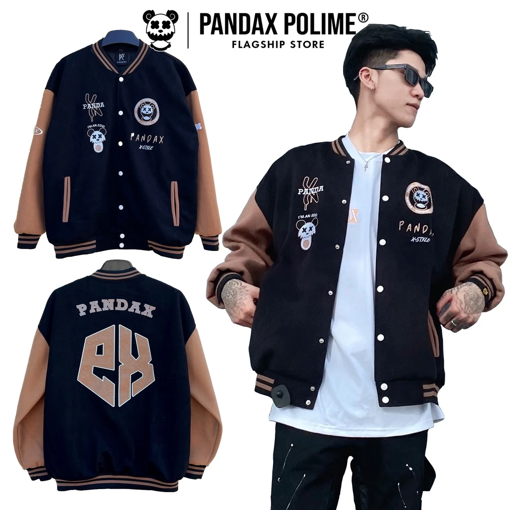 Áo khoác bomber nam nữ Pandax Studio, varsity local brand big size unisex, form rộng 2 lớp