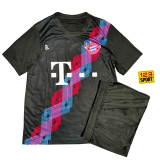 [Vợ mắng nên xả kho về quê] Bộ quần áo bóng đá Bayern Munich đen mới chất thun lạnh mặc mát,co dãn cực tốt
