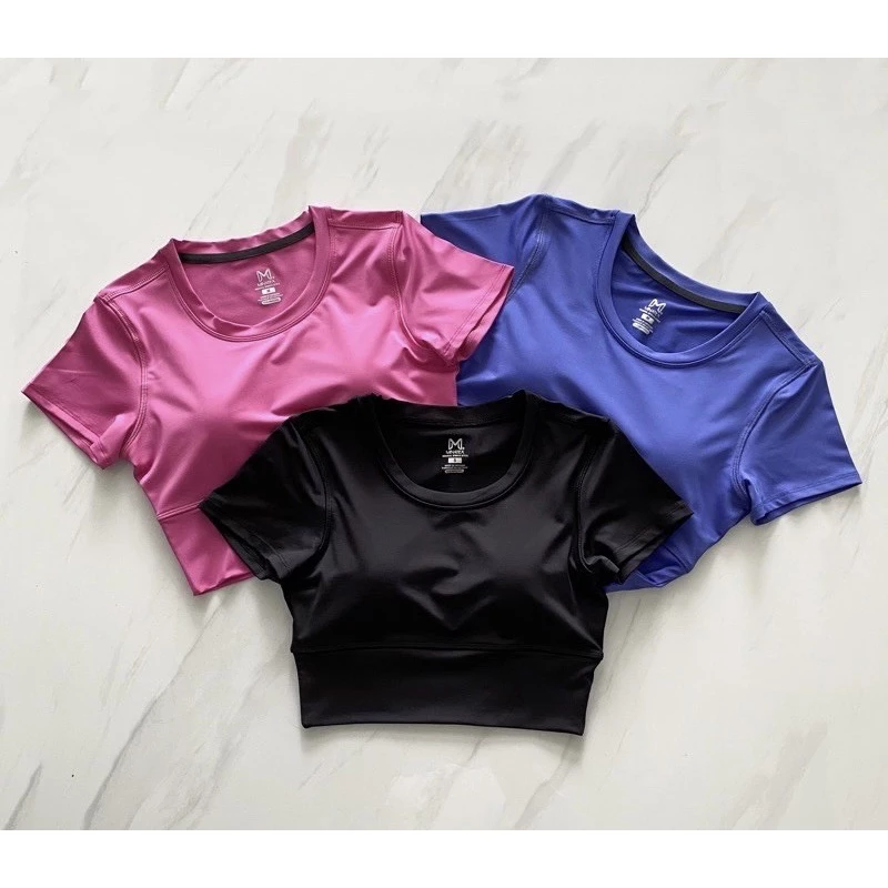 Áo croptop nữ áo thể thao chất mát mịn co giãn phù hợp các môn thể thao