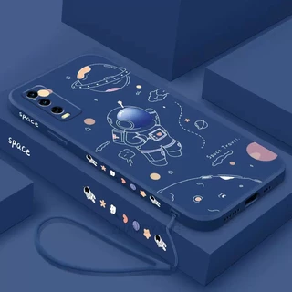 ốp lưng vivo y20 y12s y20i y20s y12a Ốp Điện Thoại Silicone TPU In Hình Phi Hành Gia Kèm Dây Đeo Cho vivo y20 y12s y20i y20s y12a