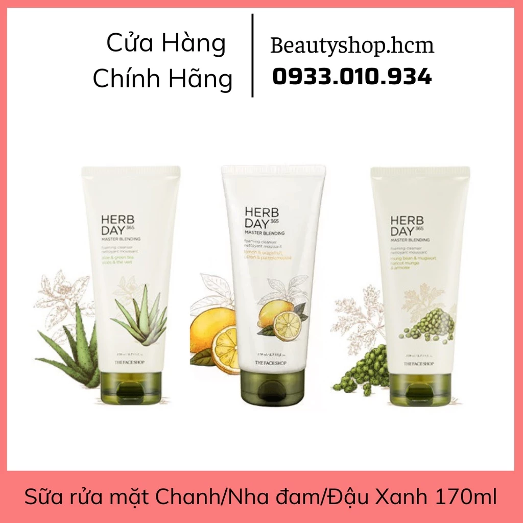 Sữa rửa mặt The Face Shop Herb Day/ Herbday 365 170ml