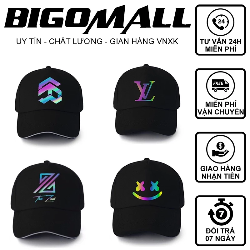 Mũ lưỡi trai phản quang logo các mẫu hot 2023 BIGOMALL - Nón kết nón lưỡi trai nam nữ unisex