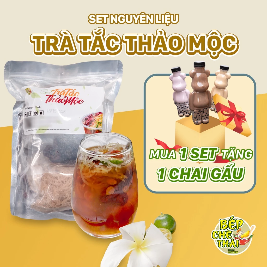 Trà tắc thảo mộc xí muội - set nguyên liệu 20 ly - Bếp Chè Thái